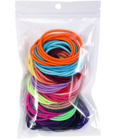 Quesuc 100 Pieces Hair Elastics Hair Ties Ponytail Holders Hair Bands Bulk (Multicolor B) - Buy Online on GoSupps.com