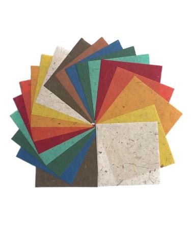 Mulberry Paper 20 Sheets 6 x 6 Inches Square Origami Paper Arts Folding Craft, Decoration Paper, Square Folding Paper for DIY Crafts. (Banana Bark)