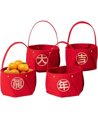 New Year Candy Basket | Festive Treat Bowl Non-Woven Fabric | DIY Candy Basket Candy Tray for Home Kitchen New Year Jmedic - Buy Online on GoSupps.com