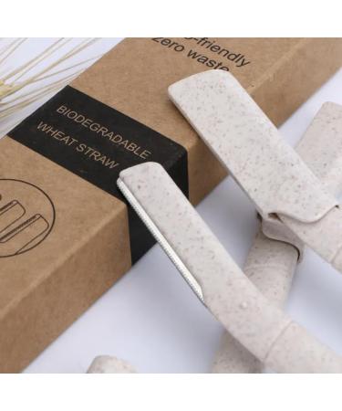 Eco-Friendly Dermaplaning Razor - Biodegradable Wheat Straw Handle Stainless Steel Blade & Micro-Guard for Sustainable Skin Exfoliation - Buy Online on GoSupps.com