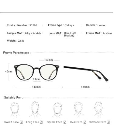 KDOQ Blue Light Blocking Glasses - Cat Eye Anti-Blue Ray Gaming & Computer Glasses for Men & Women in Black - Buy Online on GoSupps.com
