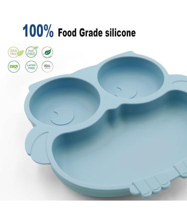 BPA-Free Silicone Baby Suction Plate for Toddlers - Dishwasher & Microwave Safe - Blue - Buy Online on GoSupps.com