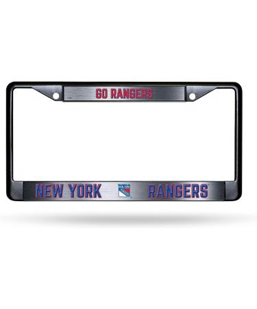 New York Rangers Premium Black NHL License Plate Frame - Team Pride & Cheer - Durable Zinc Alloy - Fits Trucks, SUVs, Cars - Buy Online on GoSupps.com