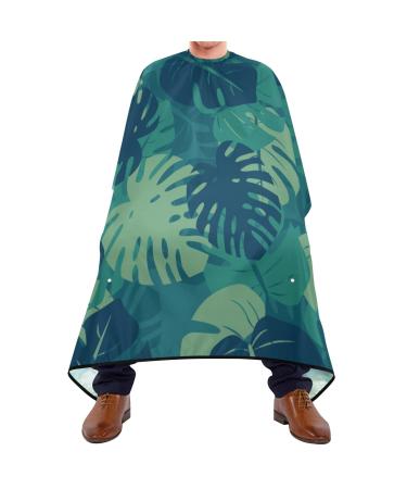 Waterproof Barber Cape -Tropical Leaves Cheetah Haircut Bib for Men Unisex Hair Cutting Cape(8rp1a)