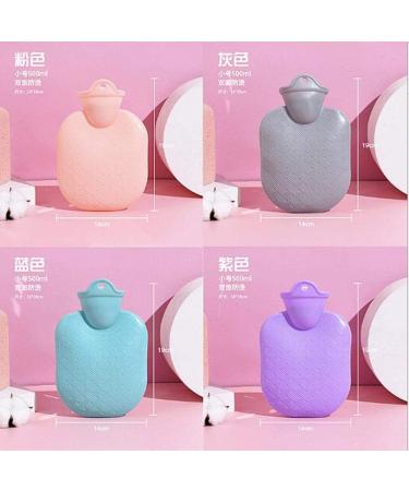 Heat Bottle with Cover - 500ml Portable Winter Hand Warmer | Thick Rubber Hot Water Bag for Girls - Gray 19x14cm - Buy Online on GoSupps.com