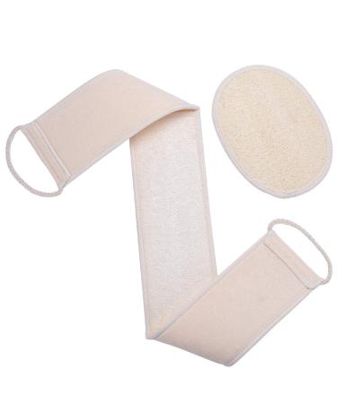 Voarge Loofah Sponge Back Scrubber with Peeling Loofah Pad Natural Bath Loofah Sponge Body Scrubber for Bath and Shower