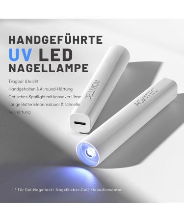Buy AOKITEC Mini UV LED Lamp for Gel Nails Quick Dry Skin Protection & DIY Nail Set - Buy Online on GoSupps.com