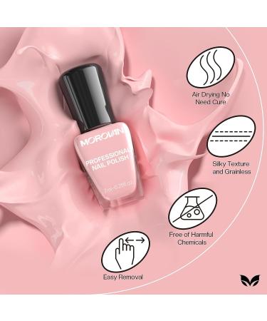 Morovan Fingernail Nail Polish Set: Pink Air Dry 15 Colors 7ml Nude Bulk Nail Polish Non Gel Regular Nail Polish Kit Finger Nail Polish Set Gift for Women Mystic Garden - Buy Online on GoSupps.com