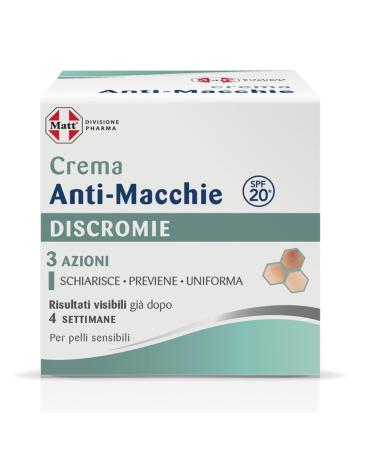 Matt Mattifying anti-dark spot cream ideal for reducing skin discoloration caused by skin aging or sun exposure moisturizes and protects the skin from UVA rays with SPF 20 50 ml