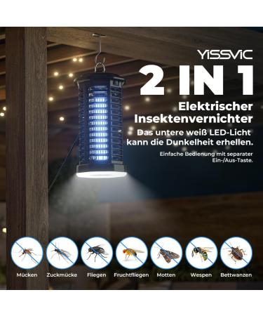 Yissvic 4200V Electric Insect Lamp | UV LED Mosquito Killer - Waterproof IPX4 for Indoor & Outdoor Use - Buy Online on GoSupps.com