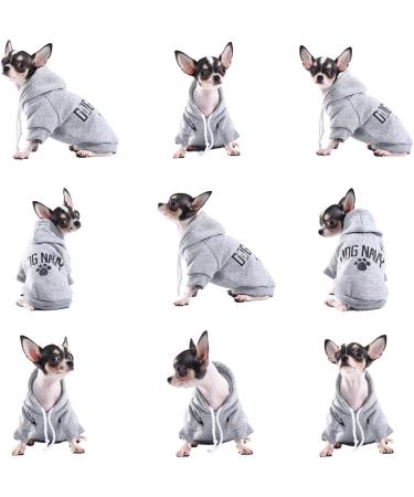 Piaite Grey Chihuahua Dog Hoodie | Winter Small Dog Sweatshirt with Leash Hole | Warm Pet Clothes for Puppy | Dog Sweater Coat Clothing - Navy - Size L - Buy Online on GoSupps.com