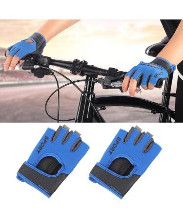 Breathable Blue Cycling Half-Finger Gloves for Men - Wear Resistant | Ideal for Cycling & Mountaineering (Size L) - Buy Online on GoSupps.com