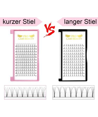 Pre Made Fan Eyelash Extensions 3D-D-0.10-9mm Short Stem | Russian Volume Lashes 0.07 0.10 | 9mm 3D-D-0.10 - Buy Online on GoSupps.com
