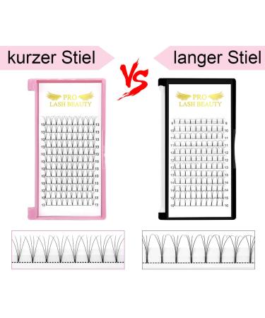 3D-D 0.07 D CURL Short Stem Eyelash Extensions - 12 Ready Compartment Volume Lashes | 3D-D0.07-9 - Buy Online on GoSupps.com