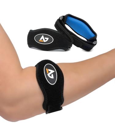 AetherGear Tennis Elbow Brace (2 pack) for Tendonitis Forearm Brace Support Band with Compression Pad and Elbow Strap Wrap for Golfers and Tennis Elbow and Bursitis Elbow Brace for Women and Men