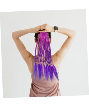 minkissy Wig Colored Jumbo Braids Hair Extensions Colored Dreadlocks Extensions Girl Hair Scrunchies Hair Decor Kids Hair Accessory Fake Ponytail Purple Miss High Temperature Wire Lace up 35X6X1CM Purple - Buy Online on GoSupps.com