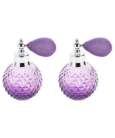 Balawin 2X 110ML Vintage Crystal Perfume Bottle White Short Atomizer Refillable Glass