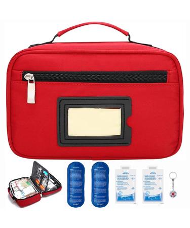 Portable Insulin Cooler Bag Travel Case Waterproof Medical Diabetic Organizer Medication Insulated Cooling Bag Red