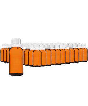 Handsunity 30ml-111110Stk Dripper insert Small amber glass bottle-pharmacy glass with white droplet insert Closure from brownlas set including 5 aids 30ml-11110 pieces White cap