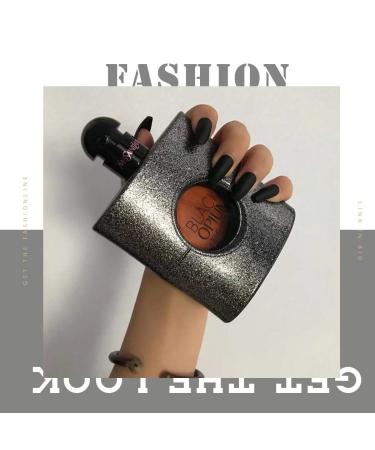 Handcess 24Pcs Black Ballerina Matte Coffin Nails - Full Cover Gel Nail Art Tips Set for Elegant Style - Buy Online on GoSupps.com