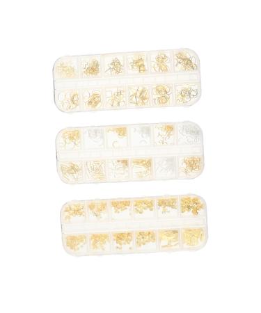 Ipetboom 3 Boxes Alloy Nail Accessories Nail Gem Nail Art Decals Nails Stickers Manicure Sequin Crystals Nail Diamonds Nail Tip Jewels Flake Punk Stickers Nail Decal Decor 3d Flash