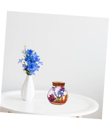 TOBBOMEY Landscape Bottle Fish Tank Mini Fish Bowl Aquarium LED Light Jars Lamp White High Borosilicate Glass 12X10X10cm - Buy Online on GoSupps.com