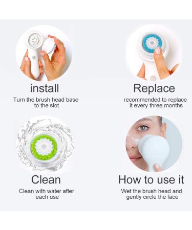 4 Pack Replacement Facial Cleansing Brush Head for Clogged & Enlarged Pores, 2 Blue & 2 Black - Buy Online on GoSupps.com