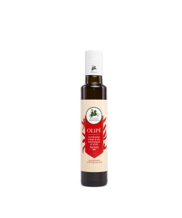 Oleificio Mallia - Extra virgin olive oil cold pressed with Olipè chili pepper | 250 ml bottle of Italian extra virgin olive oil