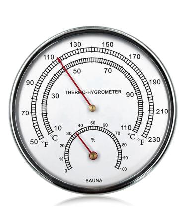 AuntYou 2 in 1 Sauna Thermometer & Hygrometer - Metal Sauna Parts with Hanging Hole - Fahrenheit Measurement - Ideal for Sauna Accessories - Buy Online on GoSupps.com
