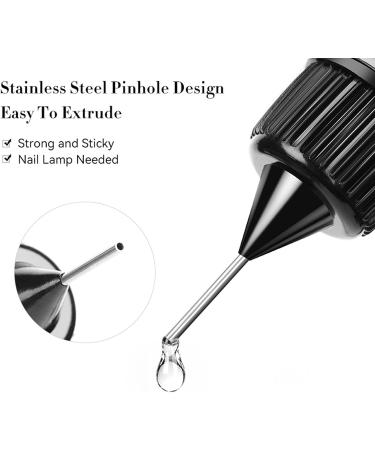 Nail glue rhinestone nail glue | 10ml quick-drying rhinestone glue - Needle tip for nails design accessories charm decoration glue for beginners use - Buy Online on GoSupps.com