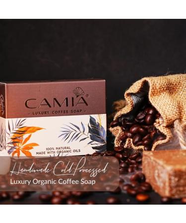 CA MIA Organic Coffee Soap - 100% Natural Handmade Exfoliating Bath Bar | Revitalize Skin & Remove Dead Cells | Antioxidant Rich | 125g - Buy Online on GoSupps.com