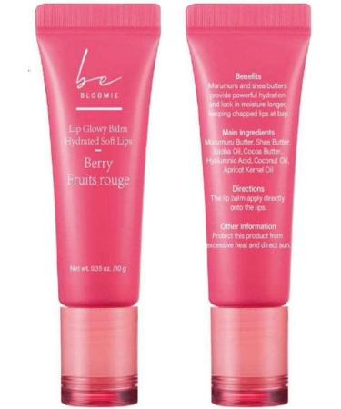 beBloomie Lip Glowy Balm Berry Moisturising Lip Balm For A Sheer Tint Of Colour Infused With Hyaluronic Acid Vegan & Cruelty-free! - Buy Online on GoSupps.com