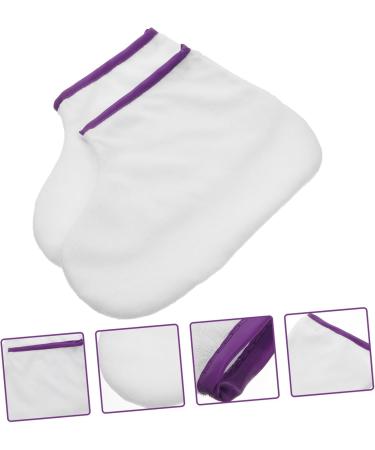 FRCOLOR 1pair Waxed Feet Paraffin Wax Feet Booties Spa Booties Holsters Paraffin Wax Feet Cover Bag Spa Feet Cover Paraffin Booties Foot Spa Liners Sock Fluff Dedicated White - Buy Online on GoSupps.com