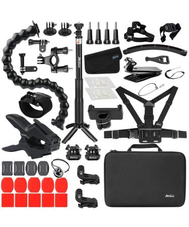 Husiway Accessory Bundle Compatible with GoPro Hero 11 10 9 8 7 6 5 4 Accessories Kit for Go Pro Max Fusion Insta360 ONE X DJI Osmo Action 3 2 AKASO Cameras 56E (HSW56E)
