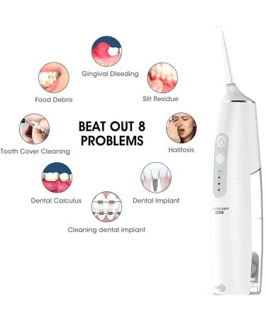 Water Flosser Professional Cordless Dental Oral Irrigator - Portable 190ML IPX7 Waterproof 3 Modes Ideal for Teeth Braces & Bridges Care - Buy Online on GoSupps.com