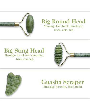 Jade Roller - Natural Anti-Aging Facial Roller Tool for Eye Puffiness Wrinkle Removal & Skin Care - Buy Online on GoSupps.com