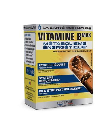 VITAMIN B COMPLEX B Maxx - Highly Dosed - Vitamin B1 B2 B3 B5 B6 B7 B9 B12 - Immune System Fatigue Reduction...- Program 90d - French Laboratory Eric Favre