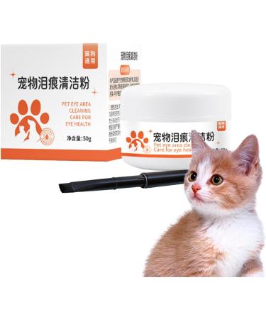 Dog Tear Stain Remover - Mild 50g Dog Tear Stain Remover Powder with Brush - Fast-Acting Pet Eye Cleaning Supplies for Home Pet Hospital - Buy Online on GoSupps.com