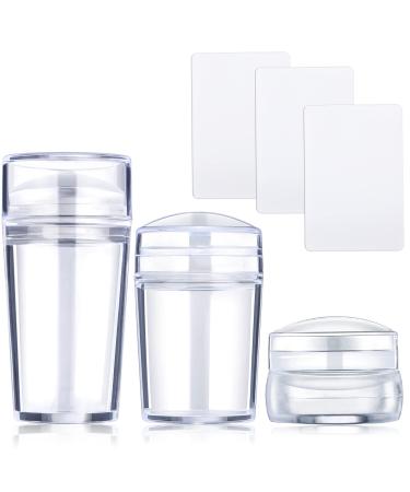 Noverlife 3PCS Nail Art Stamper Kit, 3 Size Clear Silicone Nail Stampers with Scraper Cards, Manicure Jelly Stampers for Nail Polish Stamping Transfer DIY Nail Design Decor 3PCS in 3 Sizes - Buy Online on GoSupps.com