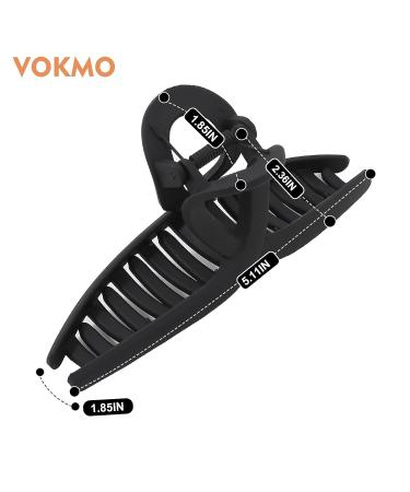 Vokmo Large Claw Hair Clips for Women - Upgraded Gradient Non-slip Hair Accessories (4 PCS Black) | Styling Thin and Thick Hair - Buy Online on GoSupps.com