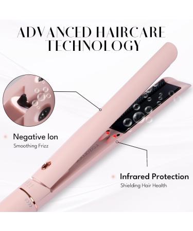 Buy 2-in-1 Hair Straightener & Curler - Pink Titanium Flat Iron with Anti-Scald Infrared Technology | International Shipping Available - Buy Online on GoSupps.com