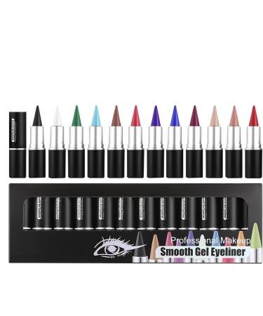 Solid Eyeliner - Black Lazy Cream Eyeshadow - 12 Pack - Matte Eyeliner Set - White - Buy Online on GoSupps.com