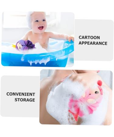 4 Pcs Exfoliating Bath Balls - Loofah Sponge Set for Shower & Bath - Mermaid Bath Scrubber & Pouf - Natural Cleaning Sponges - Buy Online on GoSupps.com