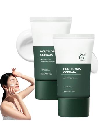 Heartleaf Silky Moisture Sun Cream, Heartleaf Silky Moisture Sunscreen, Moisturizing Sunscreen Korean SPF 50, Daily Hydrating Sun Essence (2PC)