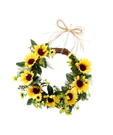 Zerodeko Window Trim Front Door Greenery Wreath Showcase Ornament Lotus Tealight Candle Holder Sunflower Door Wreath Green Garland Hanging Garland Artificial Flower Outdoor Bamboo