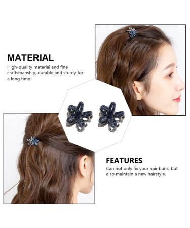 MILISTEN Mini Rhinestone Hair Claw Clips for Women Girls - 2pcs Flower Shape Non-Slip Jaw Clips - Buy Online on GoSupps.com