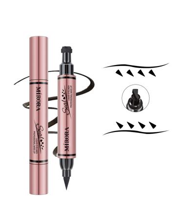 Eyeliner Stamp - Winged Eyeliner Stamp for All Eye Shapes  Easy Cat Eye Stencil Makeup Tool  SmudgeProof & Waterproof Liquid Eye liner Pen  Winged Stamp (10MM  Black) 03:Winged