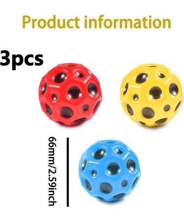 3 PCs Astro Jump Ball - High Bounce Moon Galaxy Spring Balls | Interactive Outdoor Toys for Kids - Buy Online on GoSupps.com