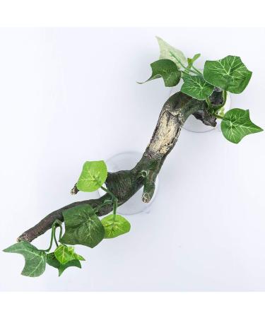 AQUA KT Reptile Corner Branch Terrarium Plant Decoration with Suction Cup for Amphibian Lizard Snake Climbing Climbing Branch