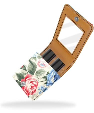 Travel Lipstick Organizer Case - Portable Floral Makeup Bag with Mirror | Shop Now for International Shipping - Buy Online on GoSupps.com